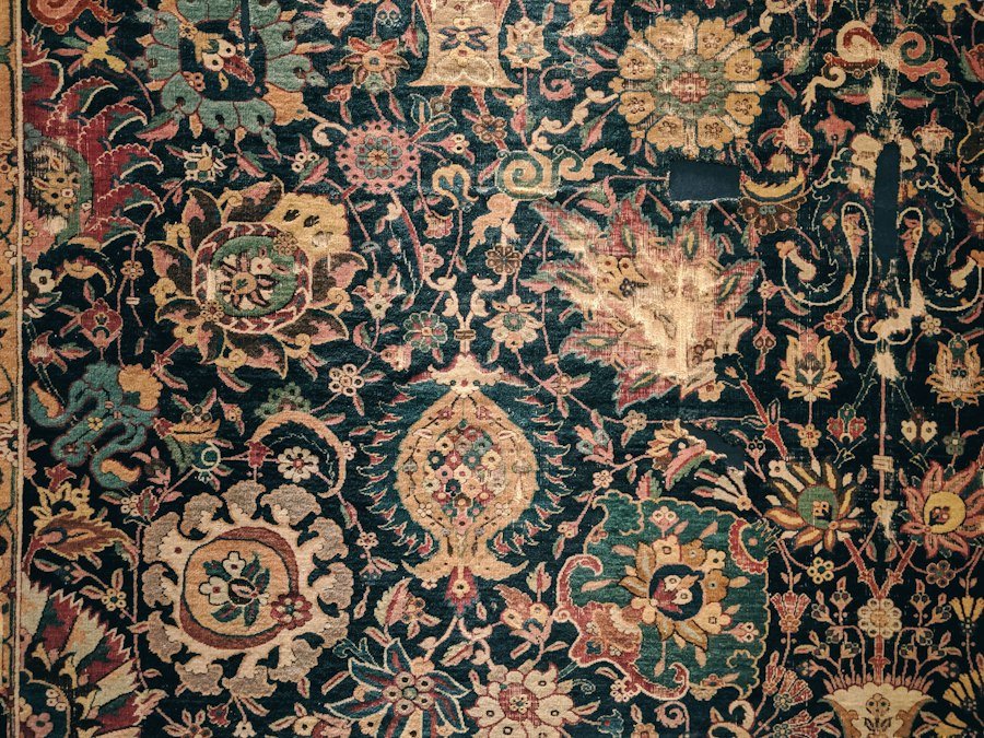 Large carpet with colourful designs