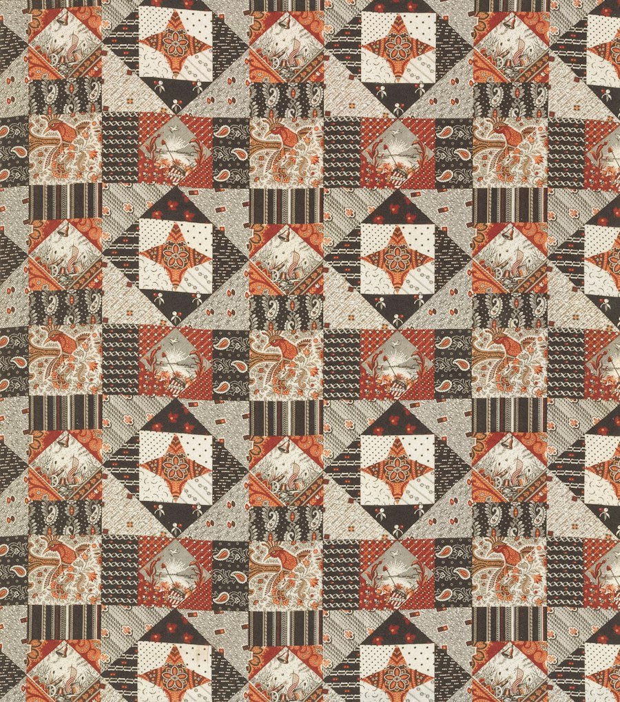 Patchwork dohar in orange and brown