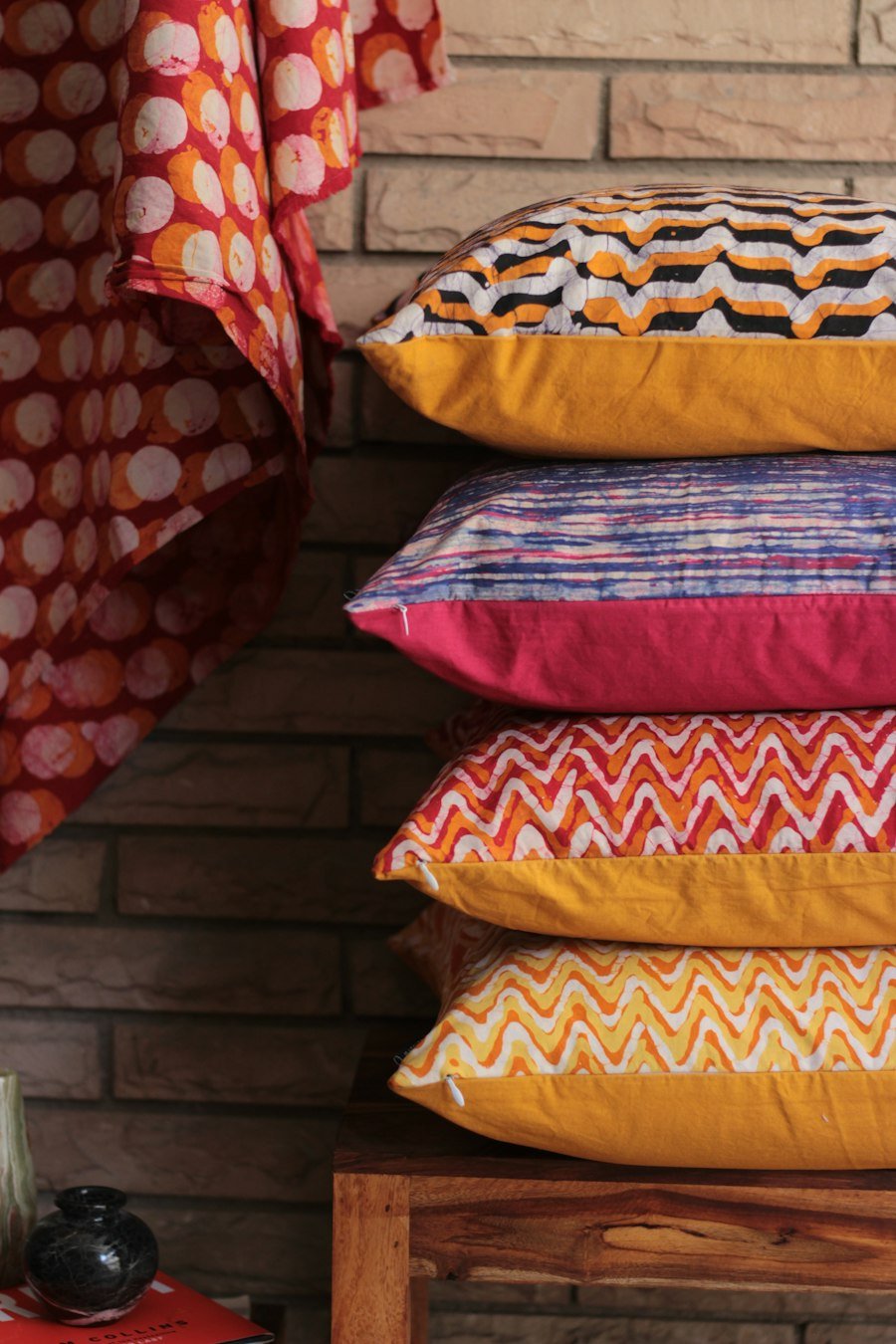 Stack of soft pillows