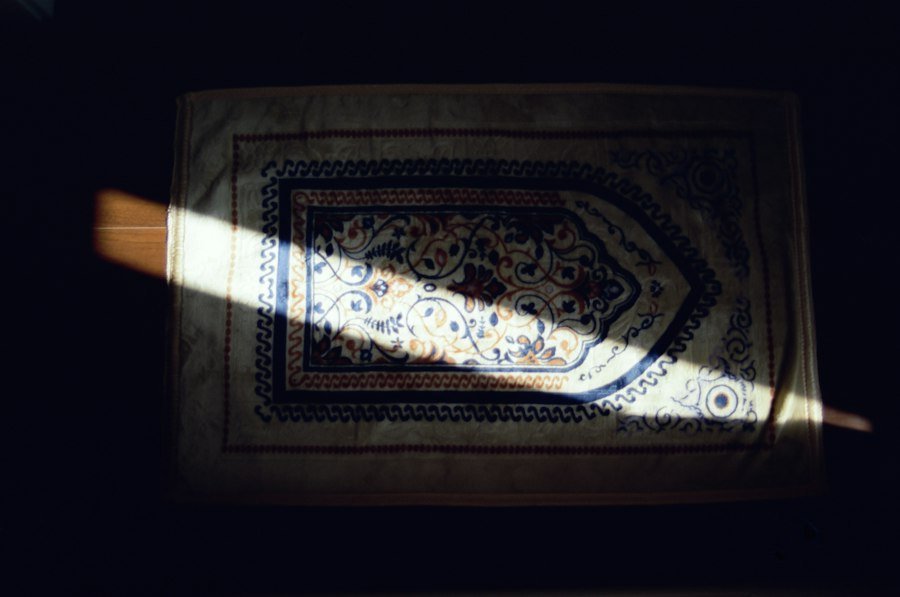 Prayer mat in soft light