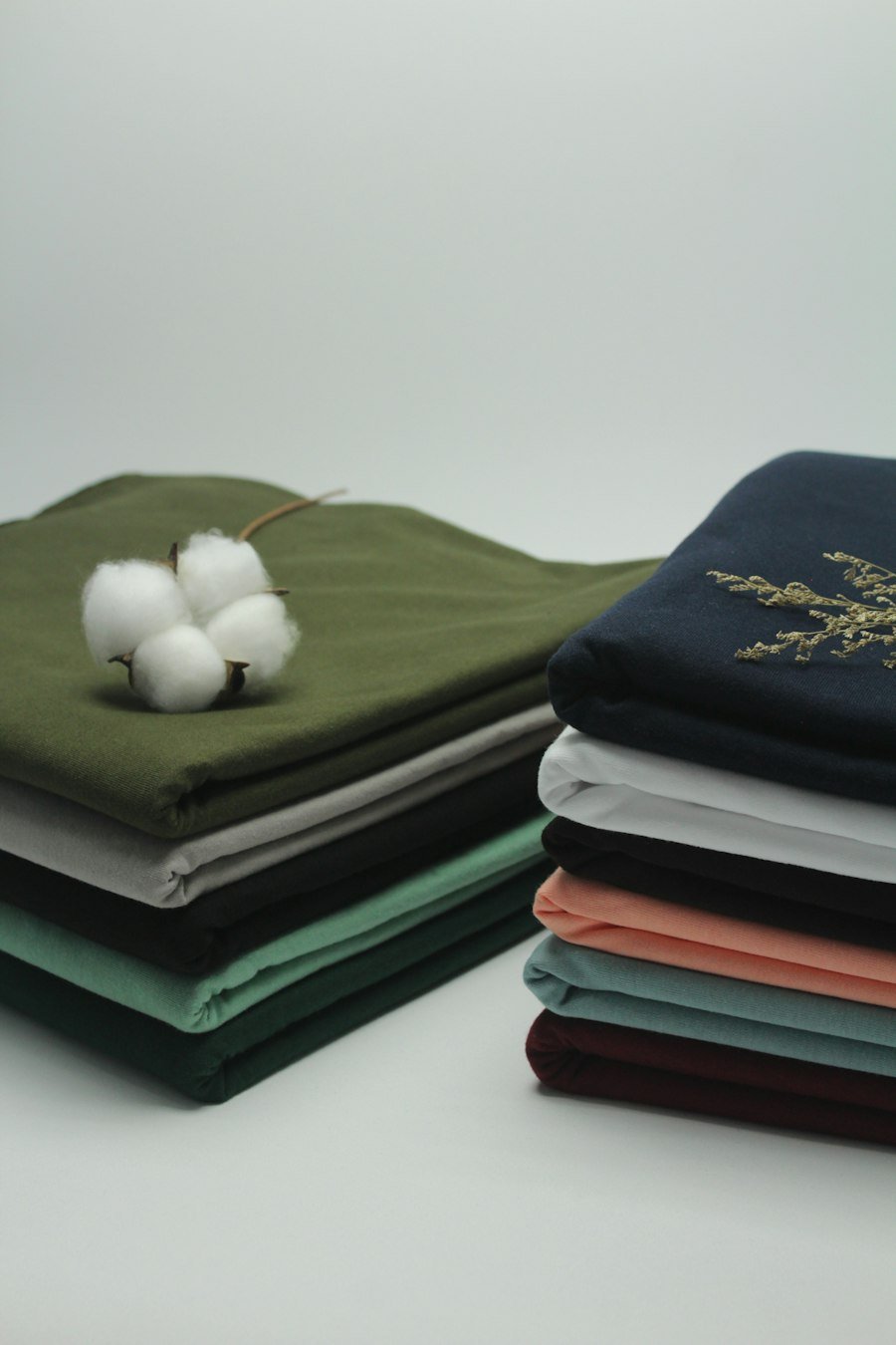 Stack of folded cotton cloth