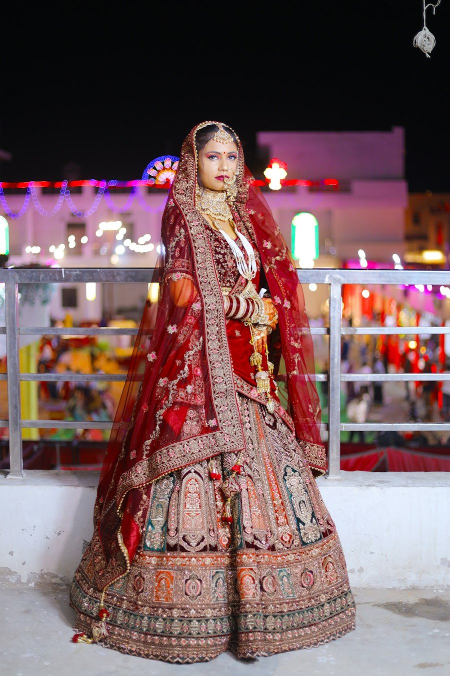 Bride in a red lehenga